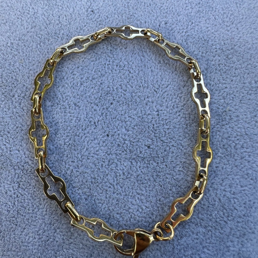 New Stainless Steel Elegant Gold Chain Bracelet 21cm Long